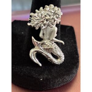 Sterling Silver 925 Mermaid Slide Pendant